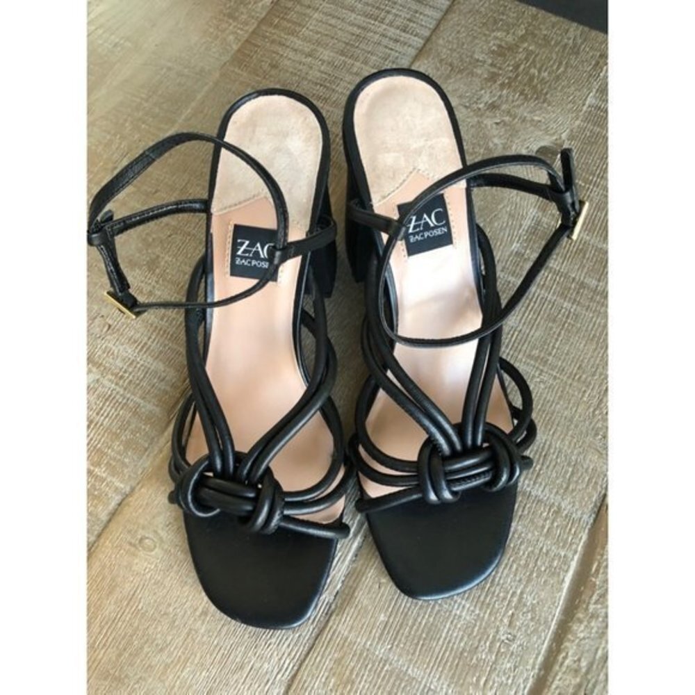 ZAC ZAC POSEN Yanni women black leather Sandal size 9.5 - Picture 8 of 11